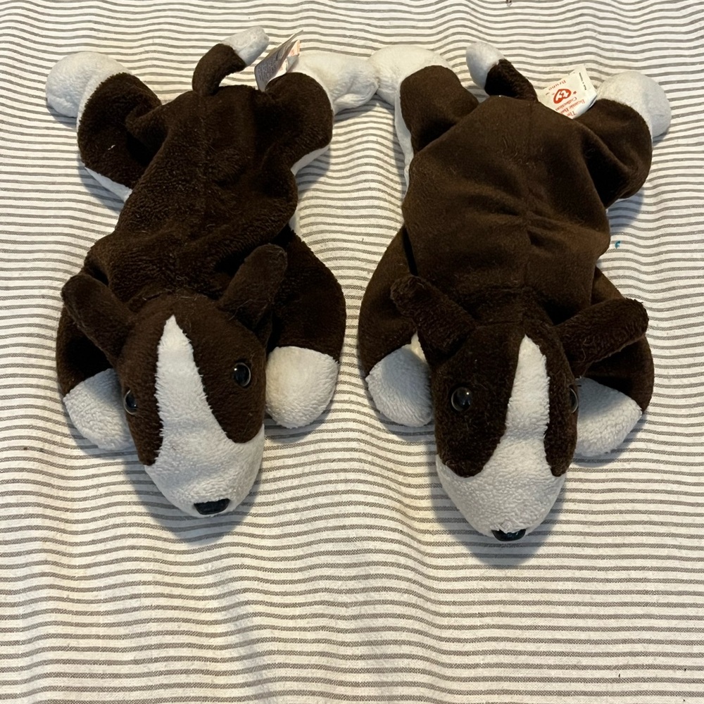 TY Plush Dog Toy Set - Brown and White